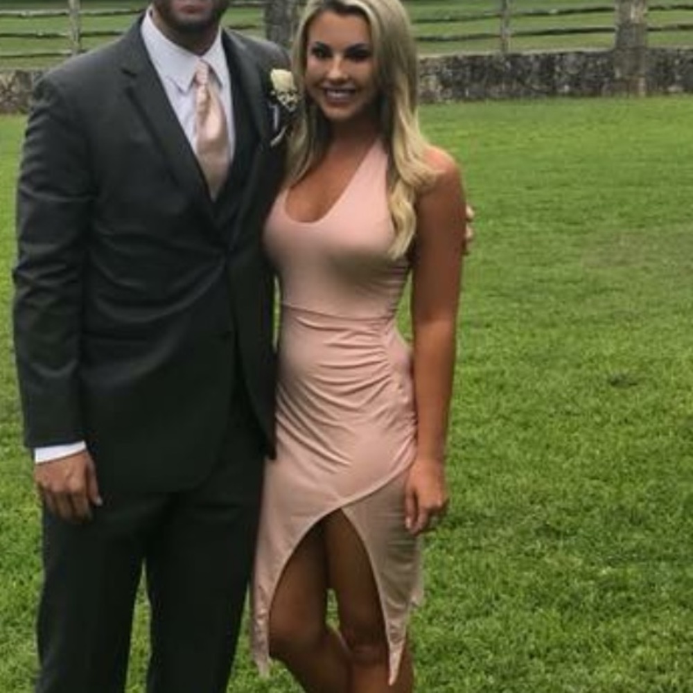 Pink halter top dress